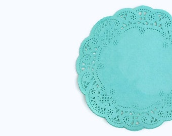 French lace round paper doilies hand dyed |Teal Lace Paper Doilies Designer Blue Weddings | Colored circle doilies Party Decor Scrapbooks