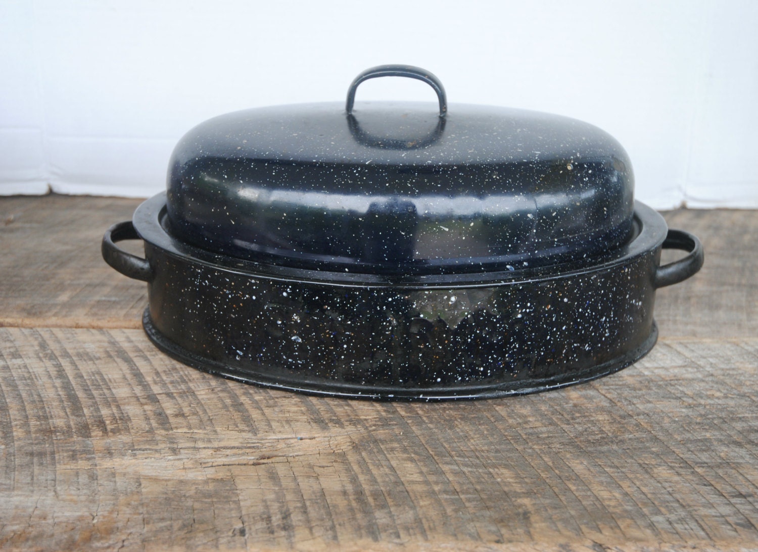 Vintage Savory Jr Double Walled Enamel Roasting Pan