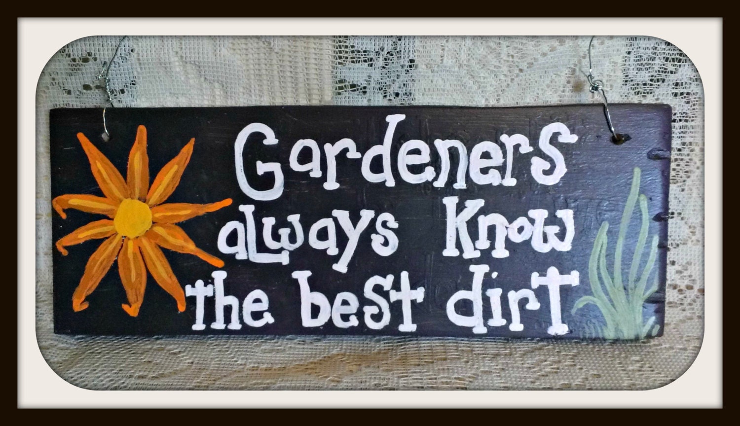Handmade wood garden sign custom garden wood sign hand