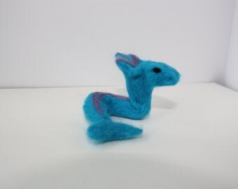 blue sea serpent needle felted