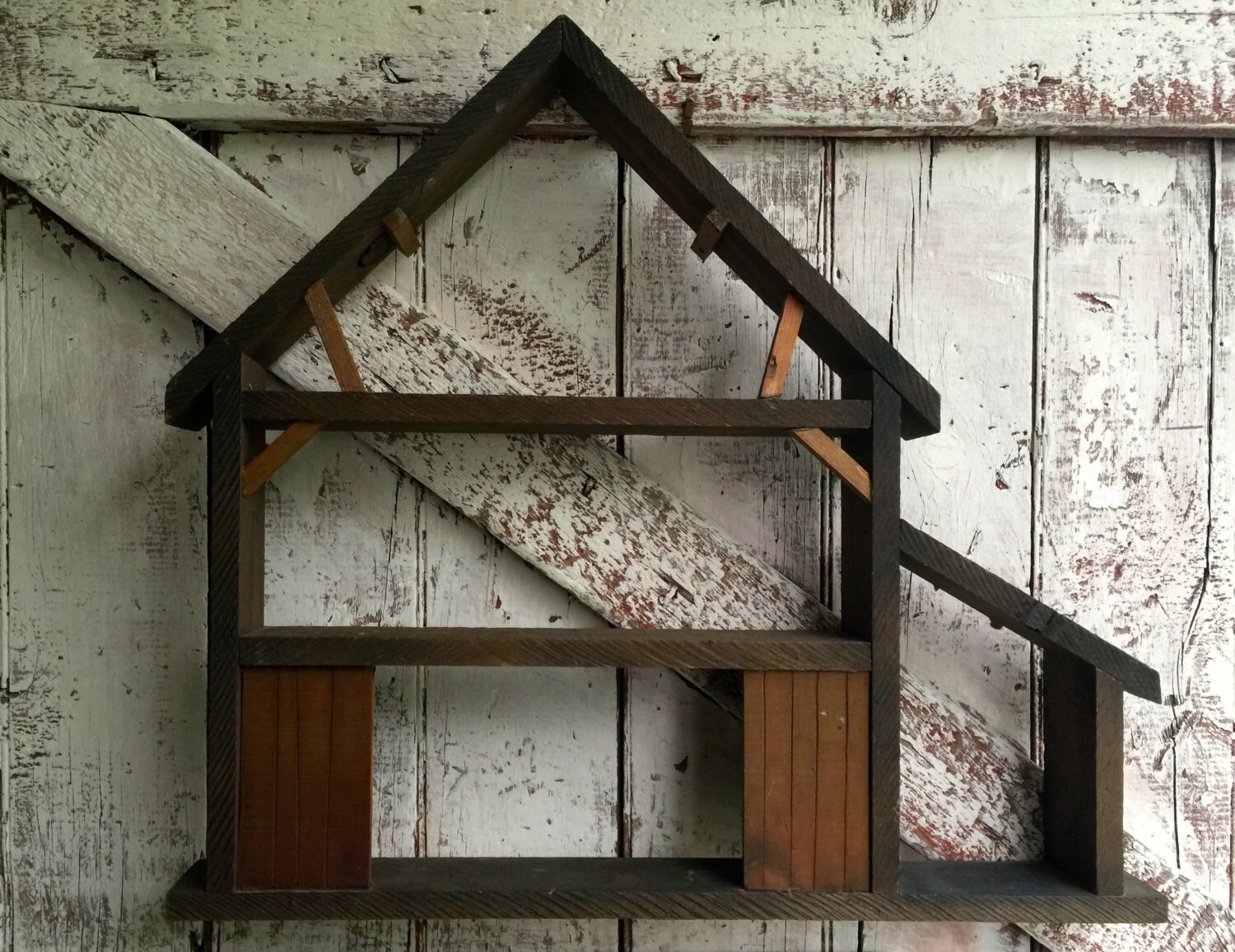 Wooden wall shelf primitive wall shelf in by LititzCarriageHouse