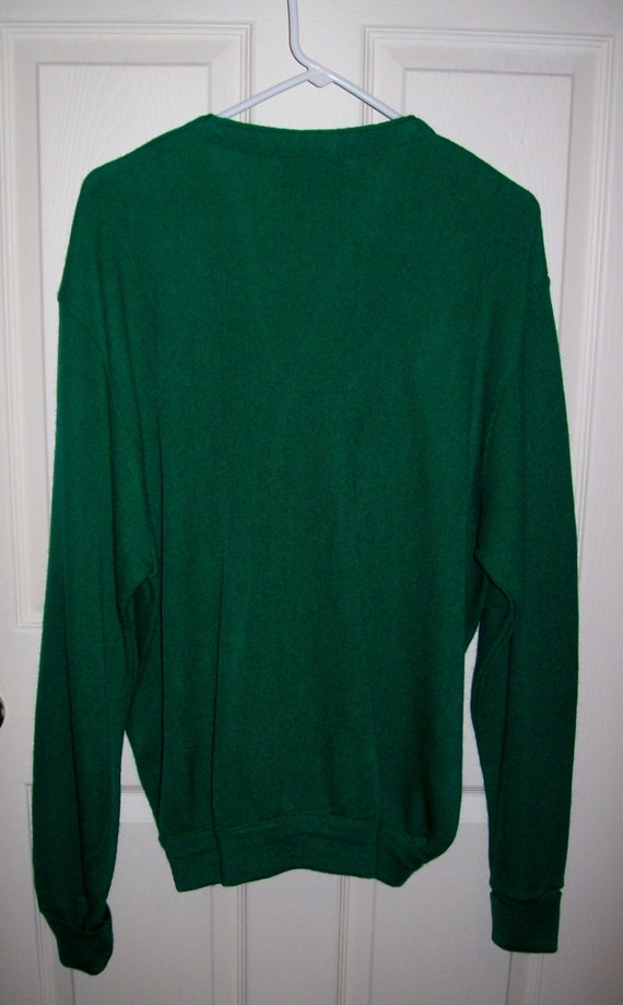 Vintage Men's Kelly Green Cardigan Sweater by Jantzen XXL