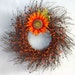 Fall Wreaths - Summer Wreath - Burgundy Orange Sunflower Berry Wreath - Country Fall Wreath - Autumn Wreath - Thanksgiving Decor