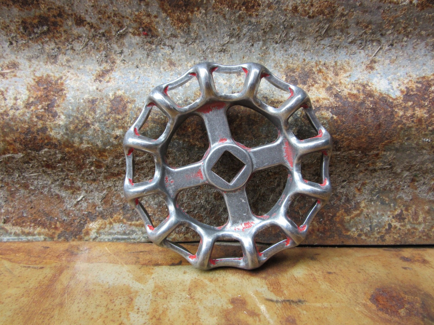 Vintage Water Valve Handle 1 Large Mixed Metal Faucet Knobs Industrial