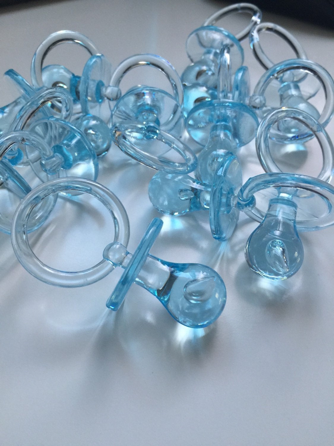 12 Baby shower Pacifier 3 1/4 pink pacifier blue