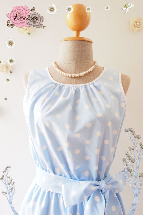 Summer Dress Blue Bridesmaid Dress Swing Dress Baby Blue Dress