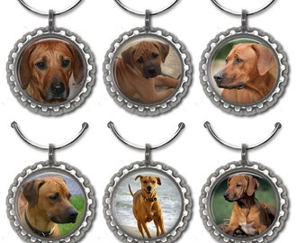 Rhodesian Ridgeback Dogs Wine Charms