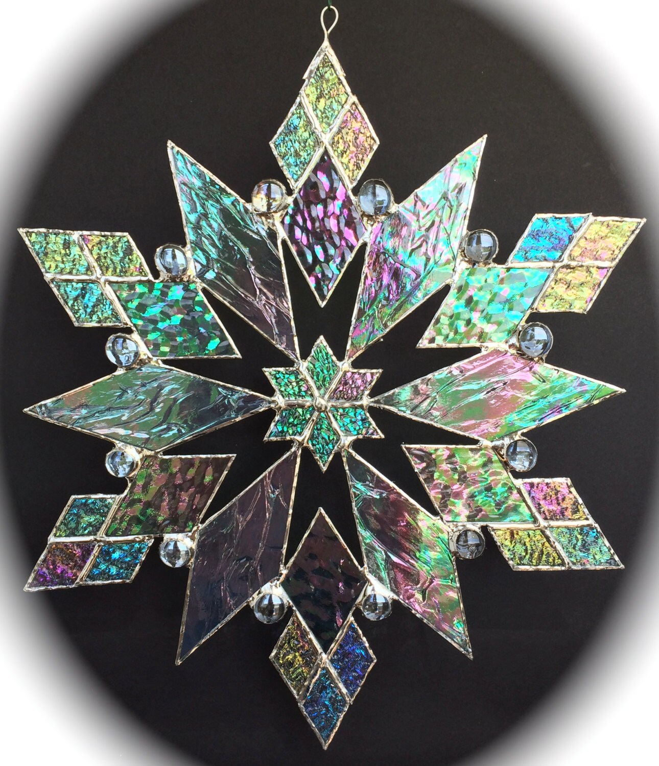 stained glass snowflake suncatcher design 21
