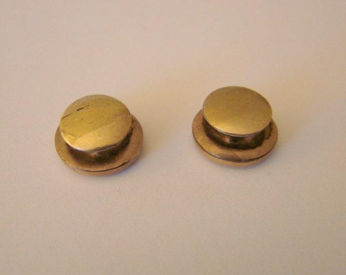 Beautifully Etched Edwardian Cuff Buttons / Gold Top / Cufflinks / Early 20th Century / Antique Jewelry / Jewellery