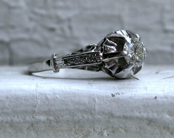 Vintage Platinum Engagement Ring - 0.56ct.