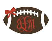 Items Similar To Football Monogram Decal With Bow Girly Car Decal ...