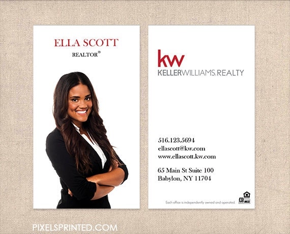 KW realtor business cards thick color both sides by ...