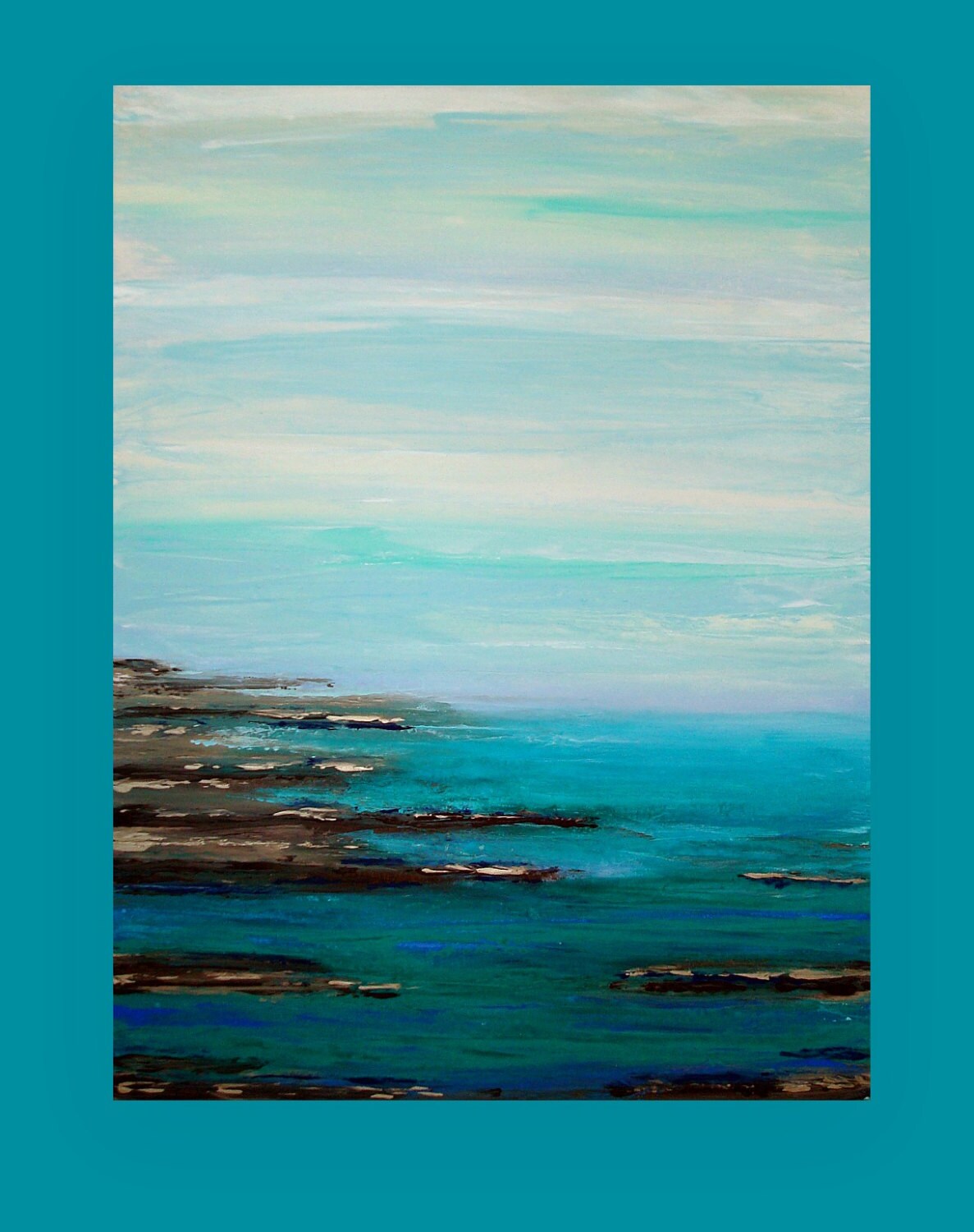 Art Abstract Beach Abstract Painting Original Art on Canvas