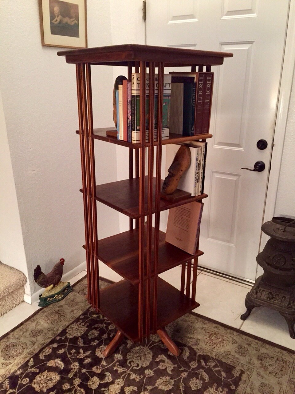 Vintage MidCentury Danish Teak Revolving Bookshelf Haute Juice
