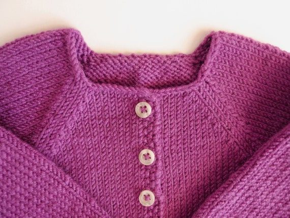 WINTER SALE/Plum pink girl cardigan/ merino wool / by Pentapolin