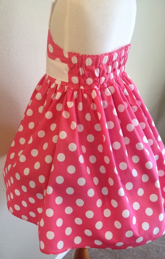 Minnie Mouse Inspired Dress Pink Polka Dot by LittleDaintyDarlings
