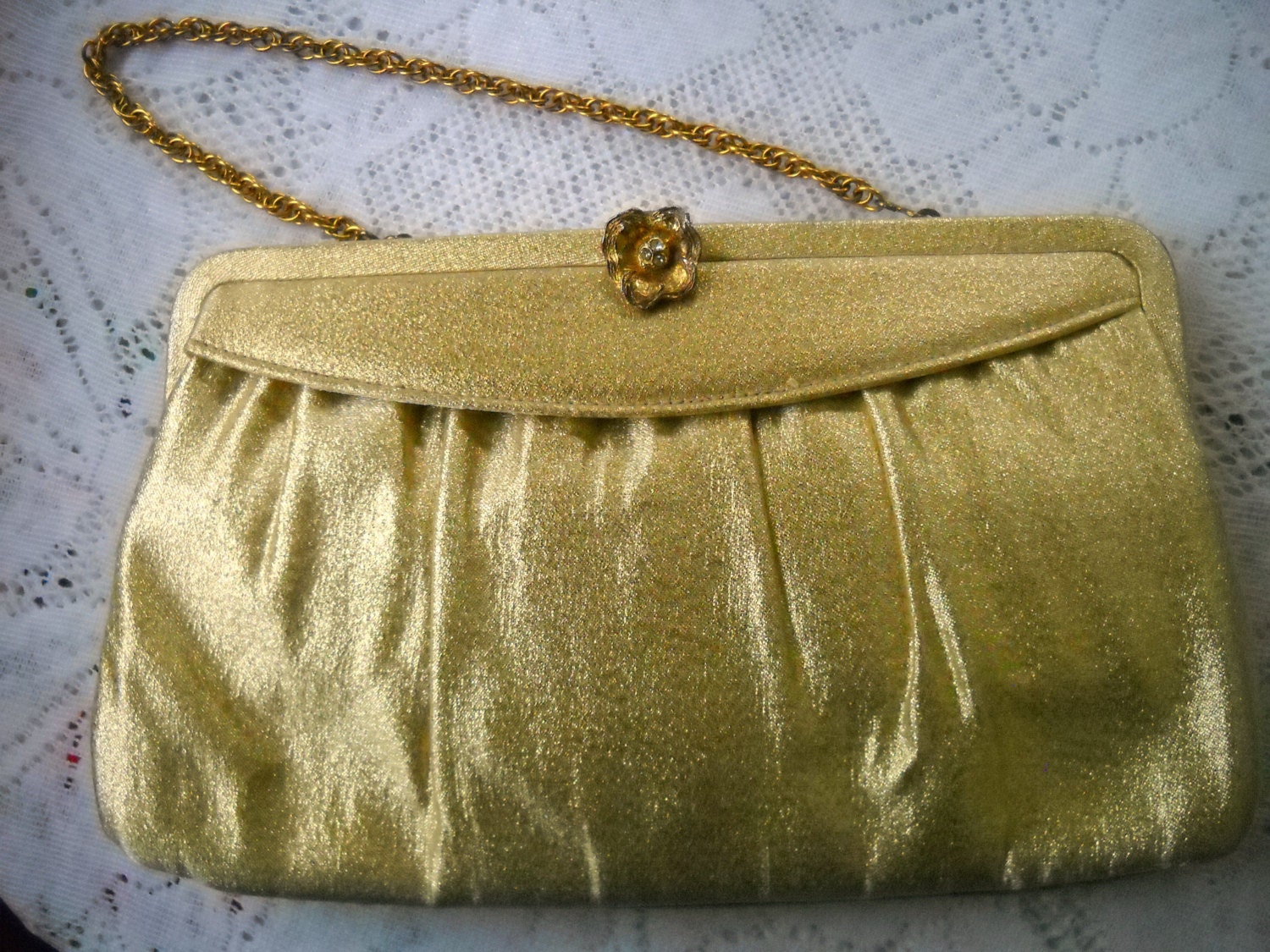 gold lame purse