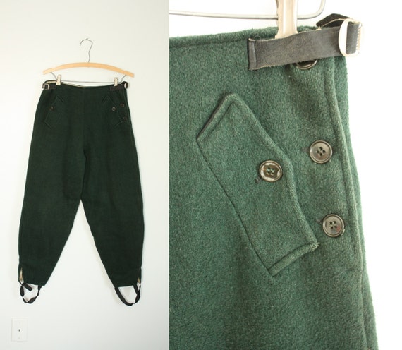 1930s ski pants vintage green wool ski pants by 1932vintage