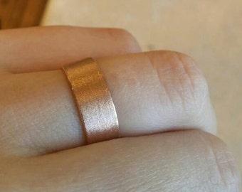 Rose gold wedding band women, rose gold wedding ring, wide gold ring, 14k rose gold ring