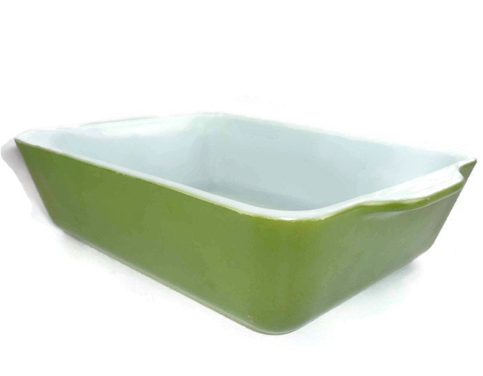Vintage Green Pyrex Rectangular Dish 1 1/2 Quart