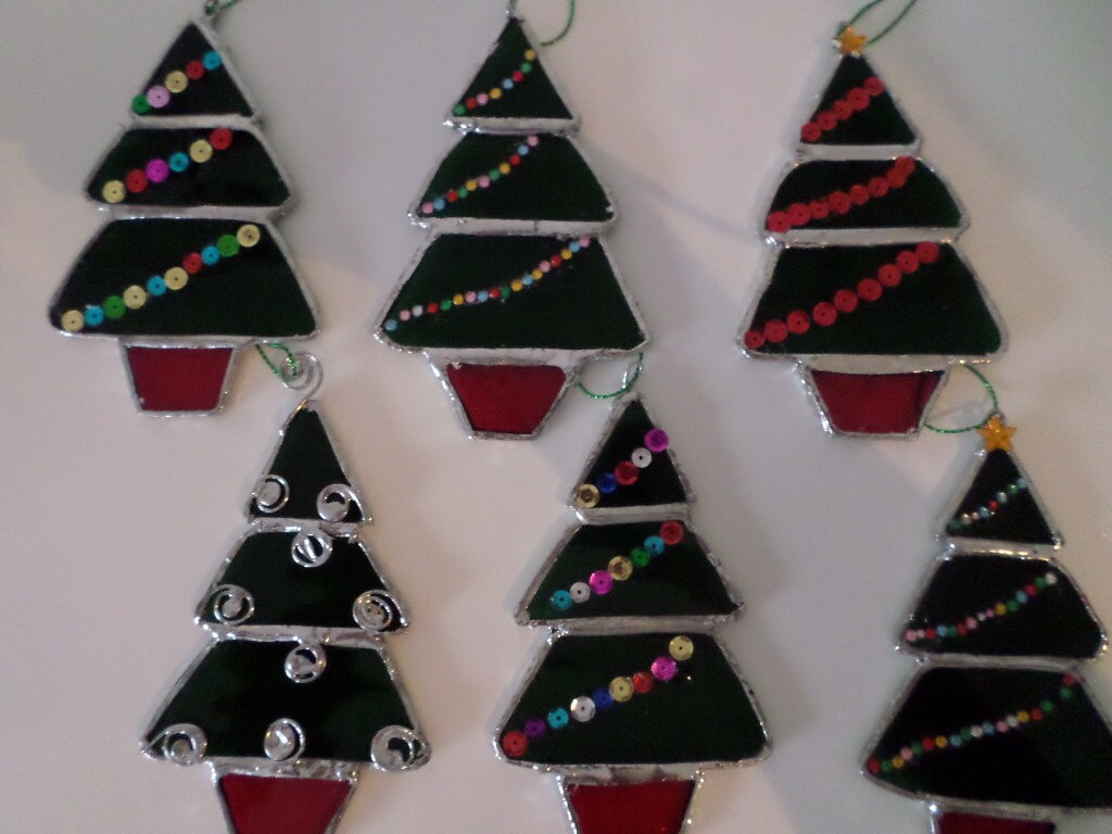 stained glass christmas tree decorations by suebarrittdesigns stained glass christmas tree decorations by suebarrittdesigns