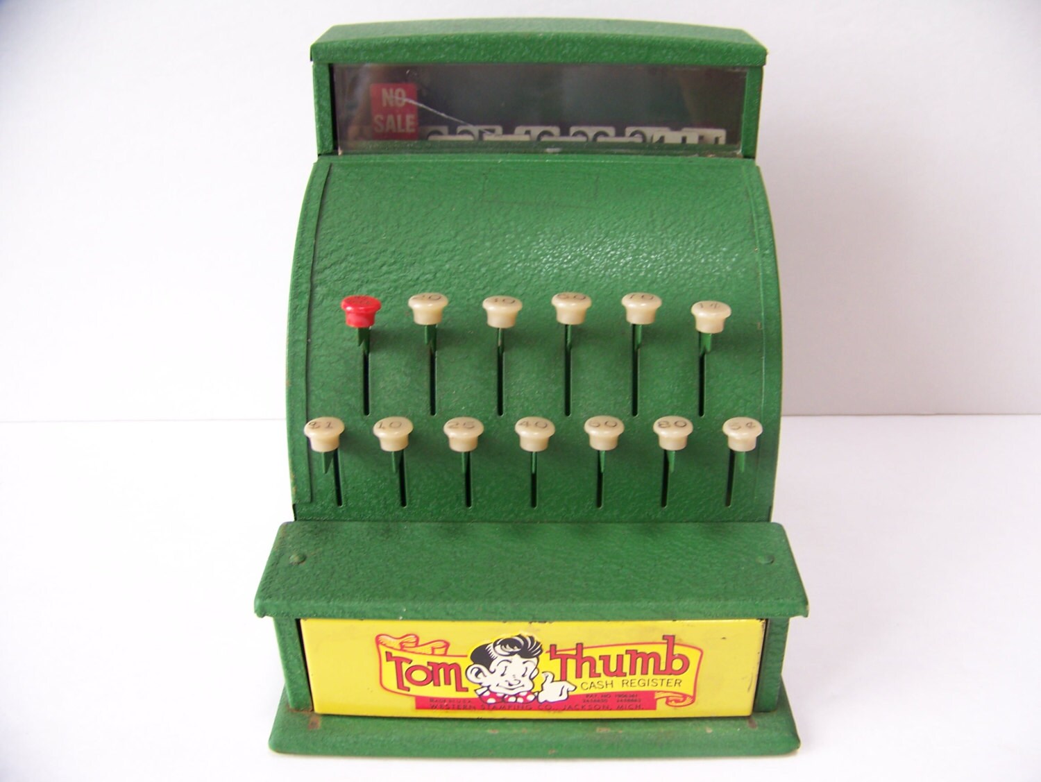 Antique Tom Thumb Toy Cash Register. Green Tom Thumb by lesaestes