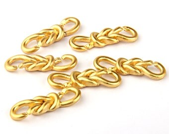 Gold Knot Bracelet/Necklace Connector, Gold Plated, 6 pieces // GC-364