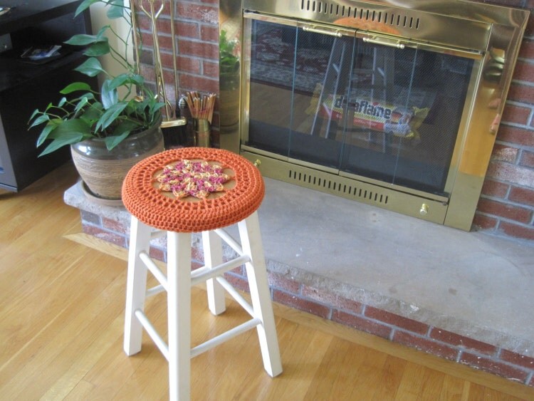 Crochet Bar Stool Cover/Cozy marrakesh/carrot CBSC2G by ytang