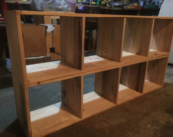 Hand Made Salvaged Pallet Wood Open Bookcase