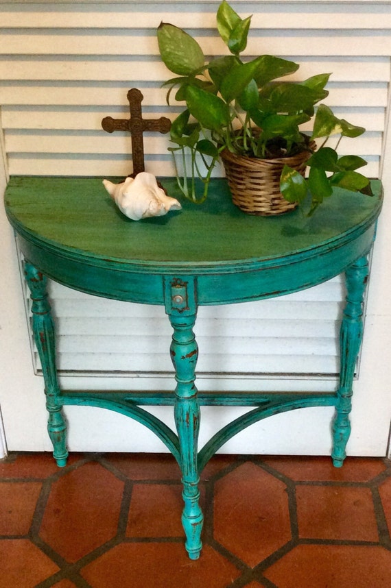 Vintage Turquoise Side Table/Nightstand by RevisitedConcepts