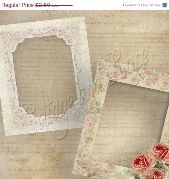 Instant Download Scrapbooking Digital Frames by CottageAndLace