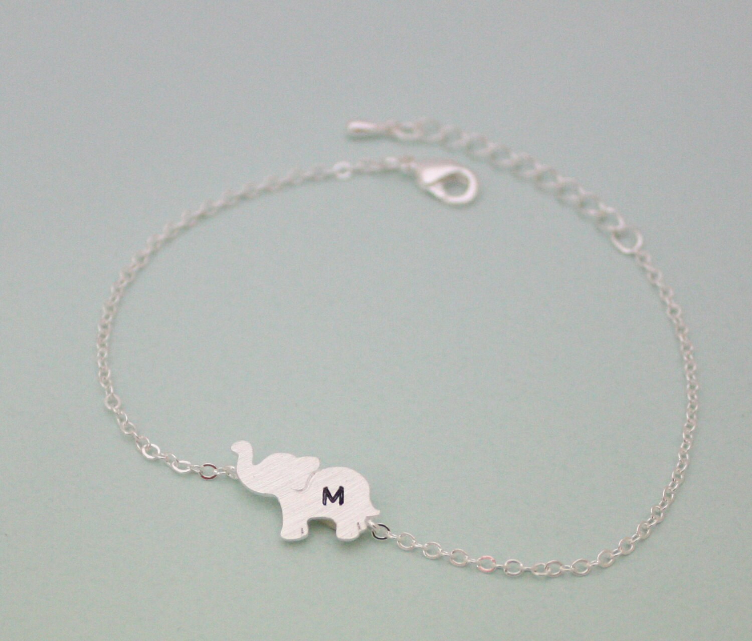 PERSONALIZED ELEPHANT BRACELET initial elephant