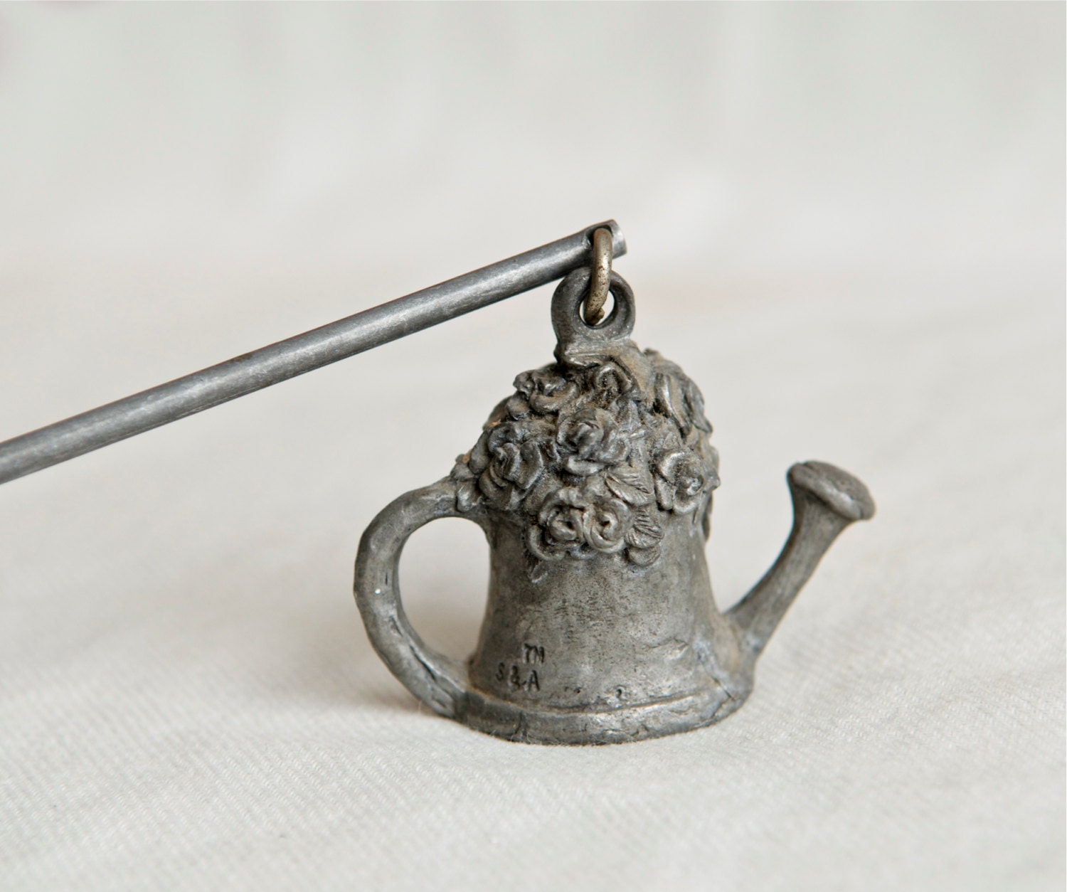 Vintage pewter candle snufferS and A watering can candle