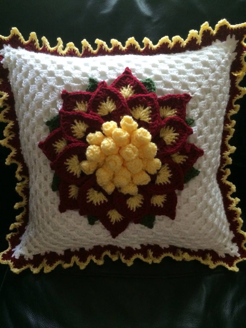 Pillow Case Crochet Pillow Vintage Crochet Pillow