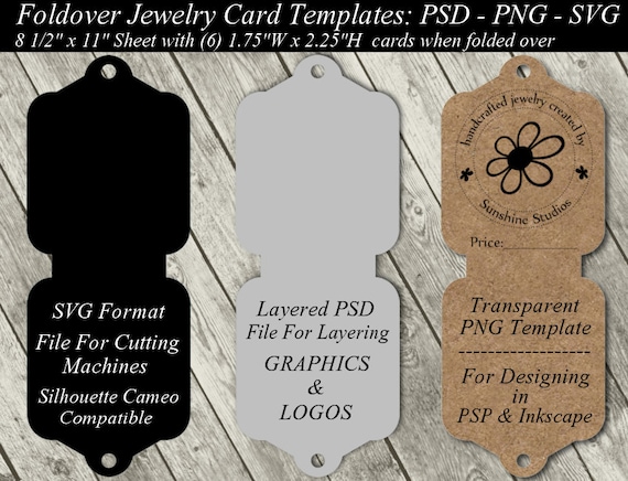 Jewelry Card Template Available In SVG Cutting File Layered