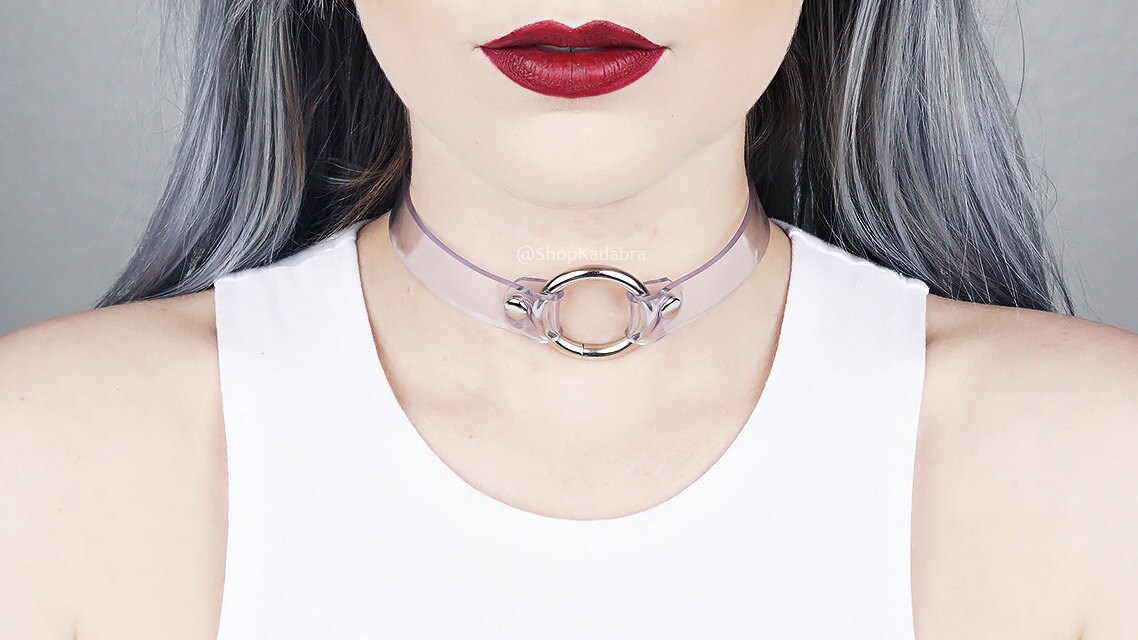 O Ring Choker ORing Collar Clear Vinyl Choker by ShopKadabra