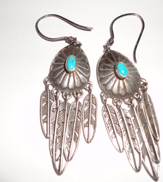 Vintage Navajo Marked MJ Sterling Silver with Turquoise