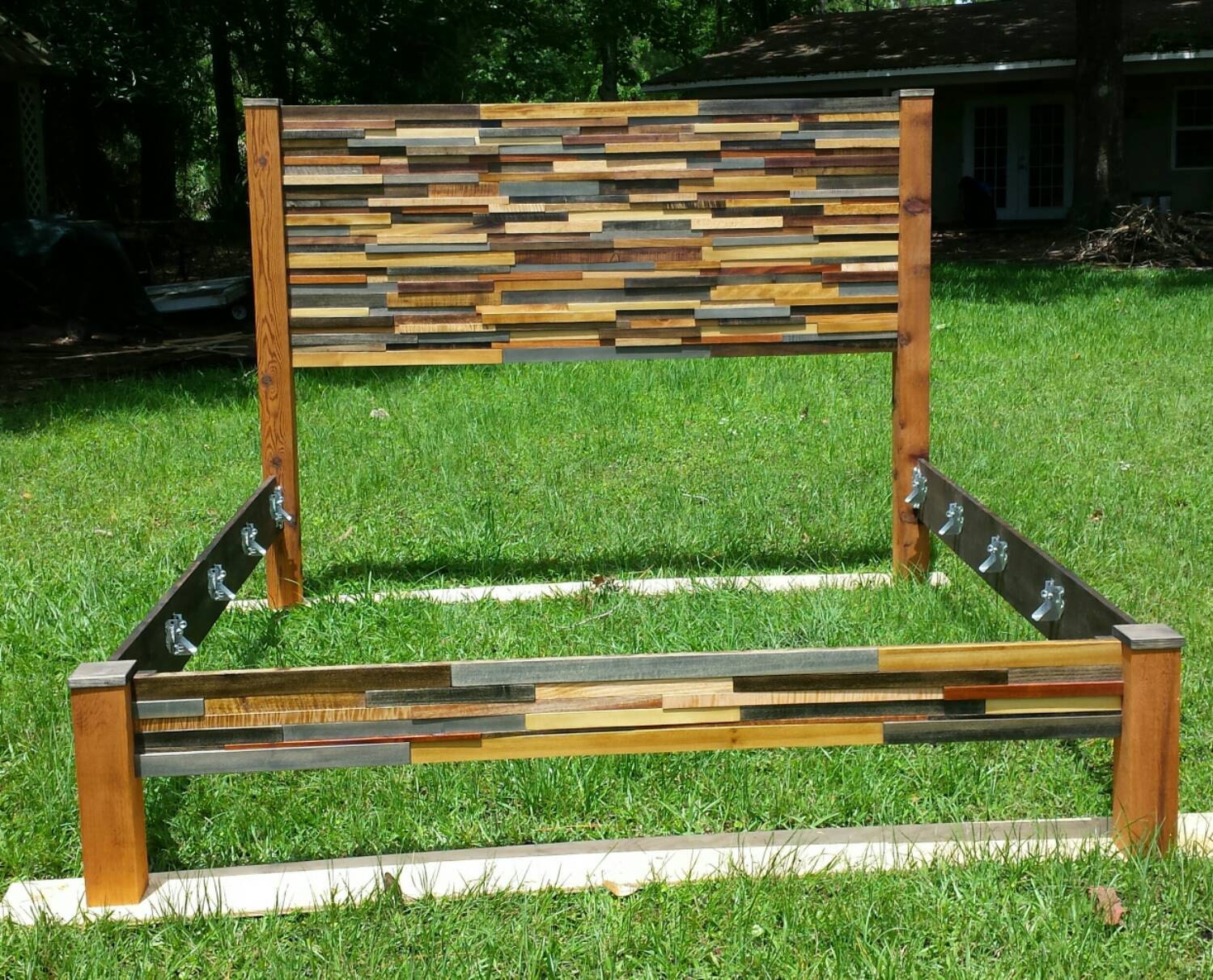 King Reclaimed Wood Bed with Cedar Post by jenssimpledimensions