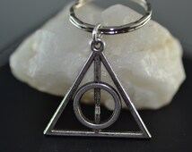 Harry Potter Deathly Hallows Pewter Keychain - Official Wizarding World Merch
