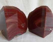 natural agate bookends
