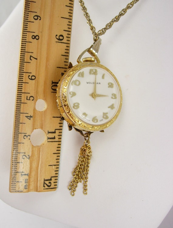 Vintage Woldman Swiss watch Cameo necklace by NeatstuffAntiques