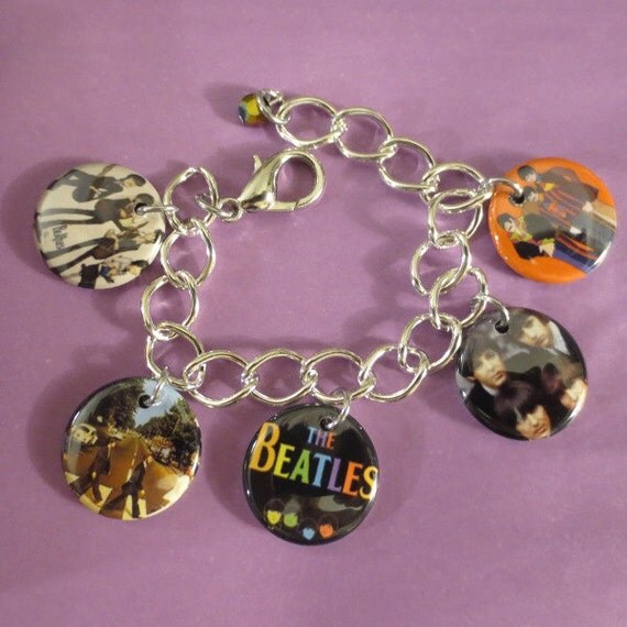 Beatles charm bracelet by SharynKBeatlecrafts on Etsy