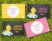 Items similar to Chalkboard Rubber Duck Tent Cards, Food Labels, Buffet ...