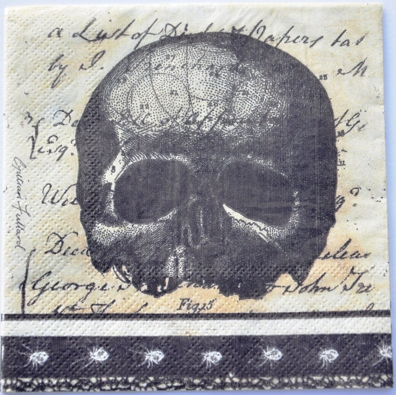 paper decoupage skulls Decoupage Gothic 3 Spiders Skull for and Napkins Paper