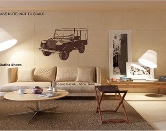 1948 Landrover Series 1 - 80" - Wall Decal - Wall art Sticker - ( Black outline shown )