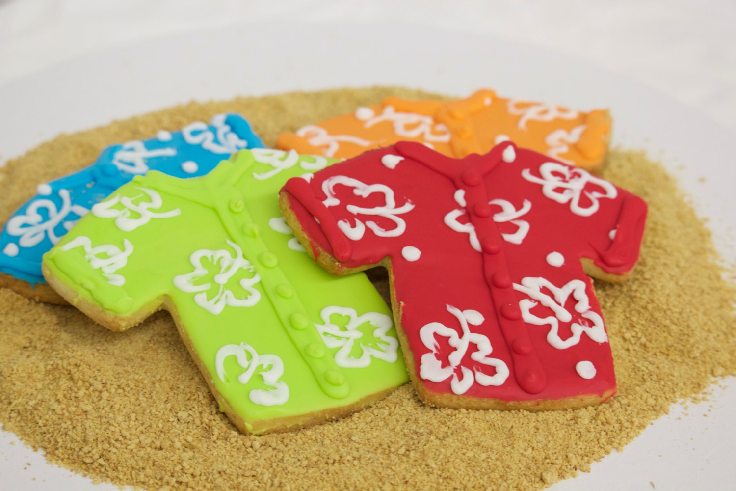 Hawaiian Shirt Cookies Luau Cookies Beach Cookies