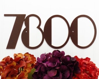Custom Modern Outdoor Metal House Numbers - Copper, Art Deco, Modern House Numbers, Outdoor House Number Plaque