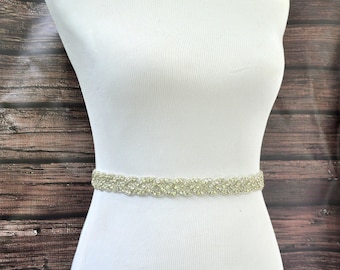 AUDREY Wedding Belt, Bridal Belt, Wedding Sash, Bridal Sash, Crystal Rhinestone Belt, Wedding Dress Sash Belt, Jeweled Beaded Belt