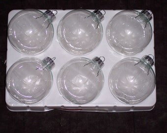 Clear glass ornament to decorate,appx 60MM,2.36in diameter,round,6/pkg,Christmas