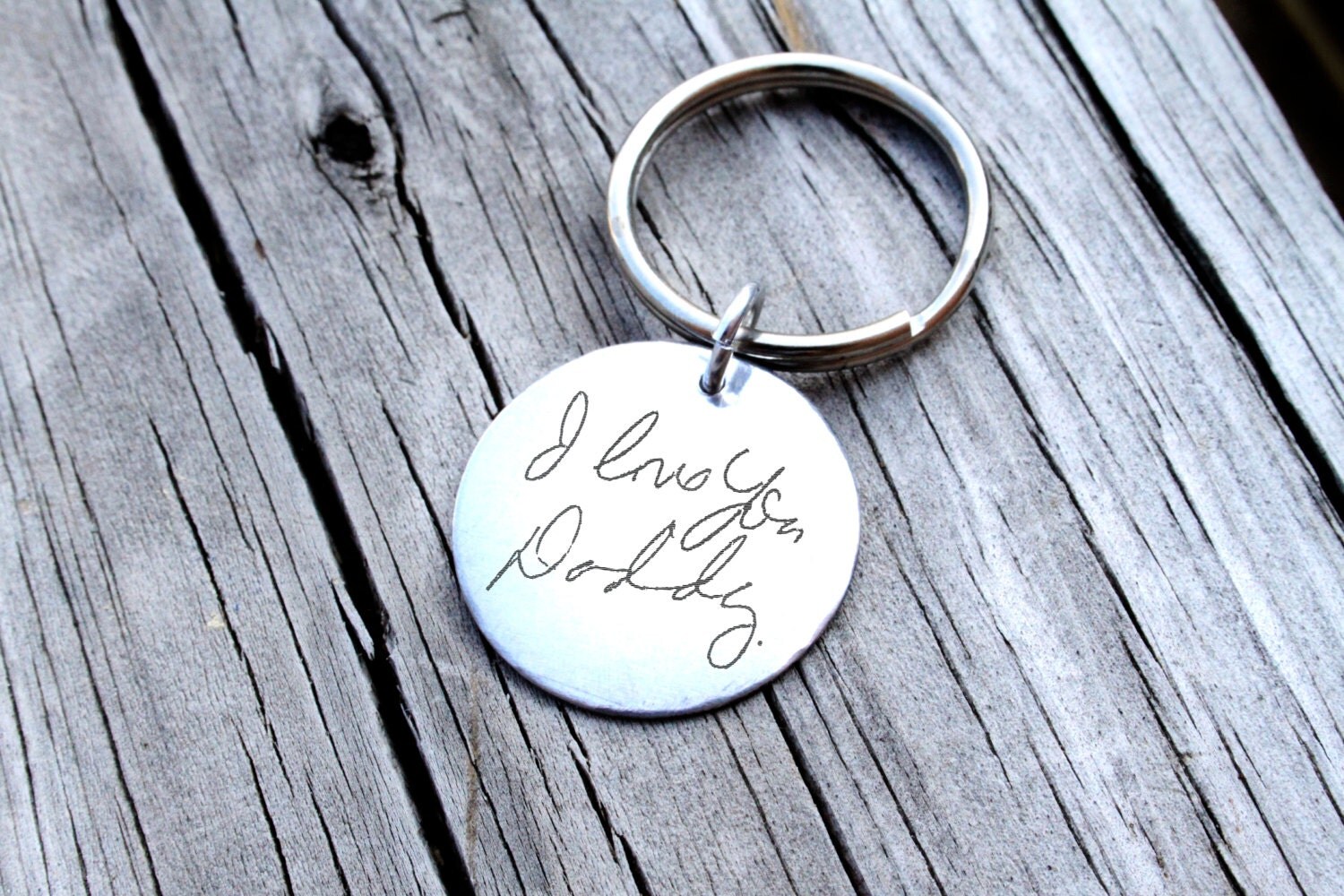Custom Handwriting Keychain Handwriting Keychain Memorial